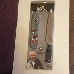 Guy Fieri Gourmet 8-Inch Slicing Knife with bonus blade cover
